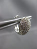 ESTATE LARGE 2.82CT DIAMOND 18KT WHITE GOLD 3D PUFF PEAR SHAPE HUGGIE EARRINGS