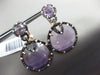 ESTATE LARGE 1.08CT DIAMOND & AMETHYST 14K ROSE GOLD HALO ROUND CLIP ON EARRINGS