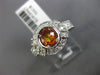 ESTATE WIDE .92CT DIAMOND & AAA YELLOW SAPPHIRE 14KT WHITE GOLD ENGAGEMENT RING