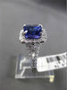 ESTATE 3.55CT DIAMOND & TANZANITE 18KT WHITE GOLD 3D SQUARE HALO ENGAGEMENT RING