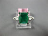 ESTATE 2.41CT DIAMOND & AAA EMERALD 18KT WHITE GOLD 3D SQUARE ENGAGEMENT RING