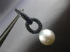 ESTATE LARGE 3.0CT AAA SAPPHIRE & AAA SOUTH SEA PEARL 18K WHITE GOLD 3D EARRINGS