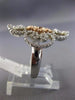 ESTATE WIDE .64CT DIAMOND 14K WHITE & ROSE GOLD 3D OPEN FILIGREE HEART LOVE RING