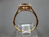 ESTATE 1.64CT DIAMOND & AAA MORGANITE 14K ROSE GOLD CUSHION SQUARE HALO FUN RING