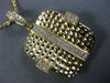 ESTATE .32CT DIAMOND 18KT YELLOW GOLD 3D SQUARE HAMMERED FLOATING FUN PENDANT