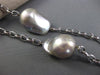 ESTATE EXTRA LONG LARGE 14KT WHITE GOLD SILVER & GRAY PEARL BY THE YARD NECKLACE