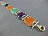 ESTATE WIDE & LONG 1.45CT DIAMOND & AAA MULTI GEM 14KT WHITE 3D SQUARE BRACELET