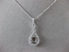 ESTATE LARGE .35CT DIAMOND 18KT WHITE GOLD INFINITY FLOATING SEMI MOUNT PENDANT