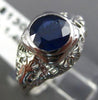 ANTIQUE 1.43CT AAA SAPPHIRE 14K WHITE GOLD 3D SOLITAIRE FILIGREE FUN RING #17356