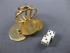 ESTATE LARGE 14KT YELLOW GOLD CLASSIC DOUBLE DICE LUCKY FLOATING MENS CUFFLINKS