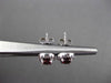 ESTATE .68CT DIAMOND & AAA EXTRA FACETED GARNET 14K WHITE GOLD HALO EARRINGS 6MM