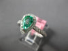 ESTATE 1.12CT DIAMOND & AAA EMERALD 18K WHITE GOLD 3D PEAR SHAPE ENGAGEMENT RING