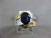 ESTATE 2.0CT DIAMOND & AAA SAPPHIRE 14KT WHITE & YELLOW GOLD 3D ENGAGEMENT RING