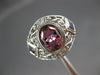 ESTATE LARGE 1.82CT AAA TOPAZ & TANZANITE 14KT WHITE GOLD 3D FILIGREE OVAL RING