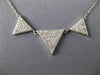 ESTATE .59CT DIAMOND 18KT WHITE GOLD 3D TRIANGULAR PAVE JOURNEY LOVE NECKLACE