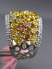 ESTATE LARGE 3.56CT WHITE & MULTI COLOR DIAMOND 18K 2 TONE GOLD 3D COCKTAIL RING