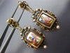 ANTIQUE AAA PEARL & ENAMEL 14KT YELLOW & ROSE GOLD 3D CLIP ON EARRINGS #21682