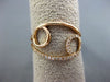 ESTATE WIDE .12CT ROUND DIAMOND 14KT ROSE GOLD CLASSIC DOUBLE LOVE KNOT FUN RING
