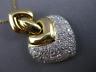 ESTATE LARGE 1.30CT DIAMOND 18KT TWO TONE GOLD 3D HEART FLOATING PENDANT #23610