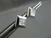 ESTATE .78CT DIAMOND PRINCESS 18KT WHITE GOLD CLASSIC 3D SQUARE STUD EARRINGS