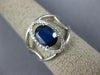ESTATE LARGE 1.53CT DIAMOND & AAA SAPPHIRE 14KT WHITE GOLD OVAL ENGAGEMENT RING