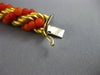 ANTIQUE WIDE & LONG CORAL 18KT YELLOW GOLD 3D SWIRL HANDCRAFTED ROPE BRACELET
