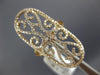 ESTATE LARGE .90CT DIAMOND 18K ROSE GOLD 3D OPEN FILIGREE DOUBLE HEART OVAL RING