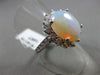 ANTIQUE LARGE 4.23CT DIAMOND & AAA OPAL 14KT WHITE GOLD OVAL CLUSTER RING #16119