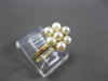 ANTIQUE AAA SOUTH SEA PEARL 14KT YELLOW GOLD 3D HANDCRAFTED CLUSTER FLOWER RING