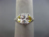 ESTATE 2.19CT DIAMOND & AAA YELLOW SAPPHIRE 14KT WHITE GOLD 3D ENGAGEMENT RING