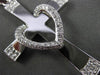 ESTATE LARGE .76CT DIAMOND 14KT WHITE GOLD 3D HEART CROSS PENDANT & CHAIN #24141