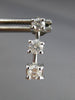 ESTATE .50CT DIAMOND 14K WHITE GOLD PAST PRESENT FUTURE JOURNEY HANGING EARRINGS