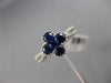 ESTATE 1.23CT DIAMOND & SAPPHIRE 18KT WHITE GOLD FILIGREE INVISIBLE FLOWER RING