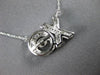 ESTATE .15CT DIAMOND 14K WHITE GOLD 3D DANCING DIAMOND XO FLOATING LOVE NECKLACE