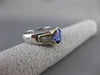 ESTATE 1.72CT DIAMOND & AAA SAPPHIRE 14KT TWO TONE GOLD 3D ENGAGEMENT RING #3379