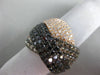 LARGE 3.95CT WHITE BLACK & CHOCOLATE FANCY DIAMONDS 14KT ROSE GOLD INFINITY RING