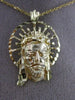 ESTATE LARGE 14KT YELLOW GOLD HANDCRAFTED DIAMOND CUT CHRIST HEAD PENDANT #24855