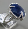 ESTATE 14.82CT DIAMOND & EXTRA FACET SAPPHIRE 18KT WHITE GOLD 3D CIRCULAR RING