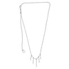 ESTATE .21CT ROUND DIAMOND 14KT WHITE GOLD CHANDELIER ETOILE HEART LOVE NECKLACE