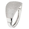 ESTATE EXTRA LARGE 8.94CT DIAMOND 18KT WHITE GOLD MULTI ROW PAVE BANGLE BRACELET