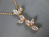 ESTATE 1.37CT PINK DIAMOND 18K WHITE & ROSE GOLD 3D BY THE YARD LEAF NECKLACE