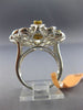 ESTATE EXTRA LARGE 2.04CT WHITE & FANCY YELLOW DIAMOND 14K 2 TONE GOLD LOVE RING