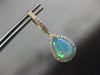 LARGE 4.56CT DIAMOND & AAA AUSTRALIAN OPAL 14KT YELLOW GOLD 3D HANGING EARRINGS