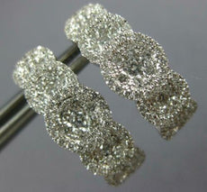 1.33CT DIAMOND 18K WHITE GOLD MULTI FLOWER CLUSTER LEVERBACK HANGING EARRINGS