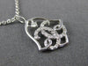 ESTATE .13CT DIAMOND 14K WHITE GOLD 3D CLASSIC OPEN FILIGREE BELL LOVE PENDANT