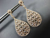 ESTATE 1.35CT DIAMOND 14KT ROSE GOLD 3D TEAR DROP OPEN FILIGREE HANGING EARRINGS