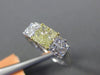 ESTATE 1.09CT WHITE & FANCY YELLOW DIAMOND 18KT 2 TONE GOLD 3D ANNIVERSARY RING