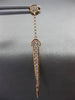 ESTATE LONG .36CT ROUND CUT DIAMOND 18KT ROSE GOLD 3D ANCHOR HANGING EARRINGS