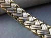 ESTATE WIDE 14KT WHITE & YELLOW GOLD 3D CRISS CROSS V SHAPE LINK BRACELET #26164