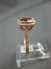 ESTATE 1.64CT DIAMOND & AAA MORGANITE 14K ROSE GOLD CUSHION SQUARE HALO FUN RING